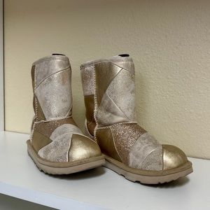 Worn once. Gold metallic patchwork UGGs. Discontinued. Size 4, which is a 5.5.